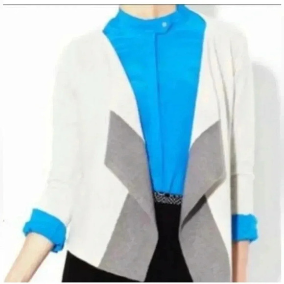 Diane Von Furstenberg Sweaters - Diane Von Furstenberg Xanna Wool Cashmere Ivory Gray Open Cardigan Size 0P